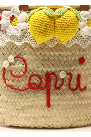 Straw bag with lemons and flowers Capridea | FIORIELIMONIBAGROSSO